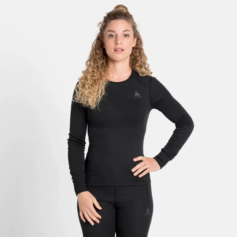 Odlo Womens Active Warm Eco Crew Neck L/S Top Black-2